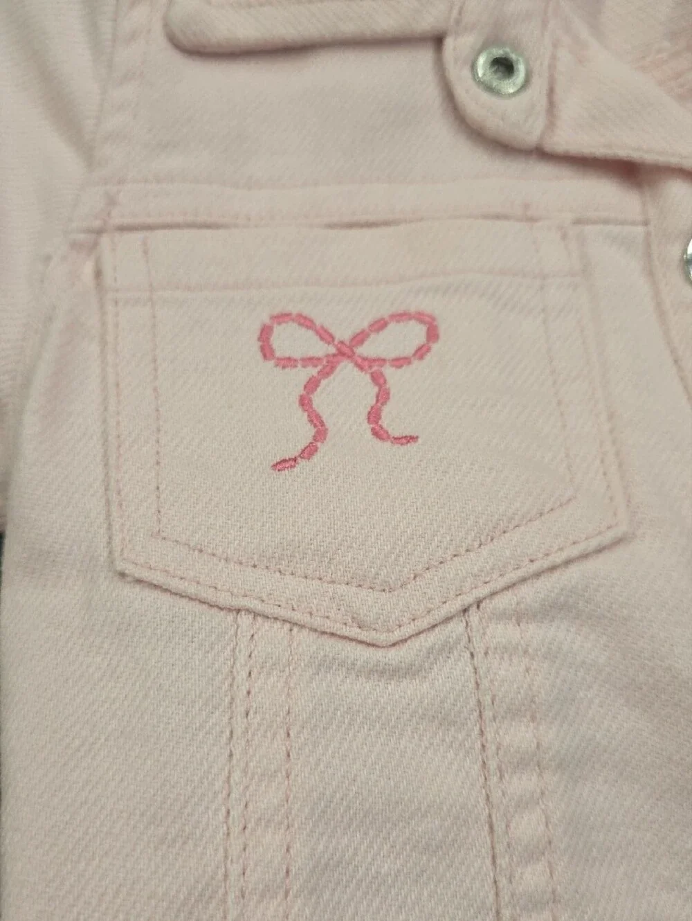 Rachel Zoe Light Pink Short-Sleeve Button-Front Denim Dress